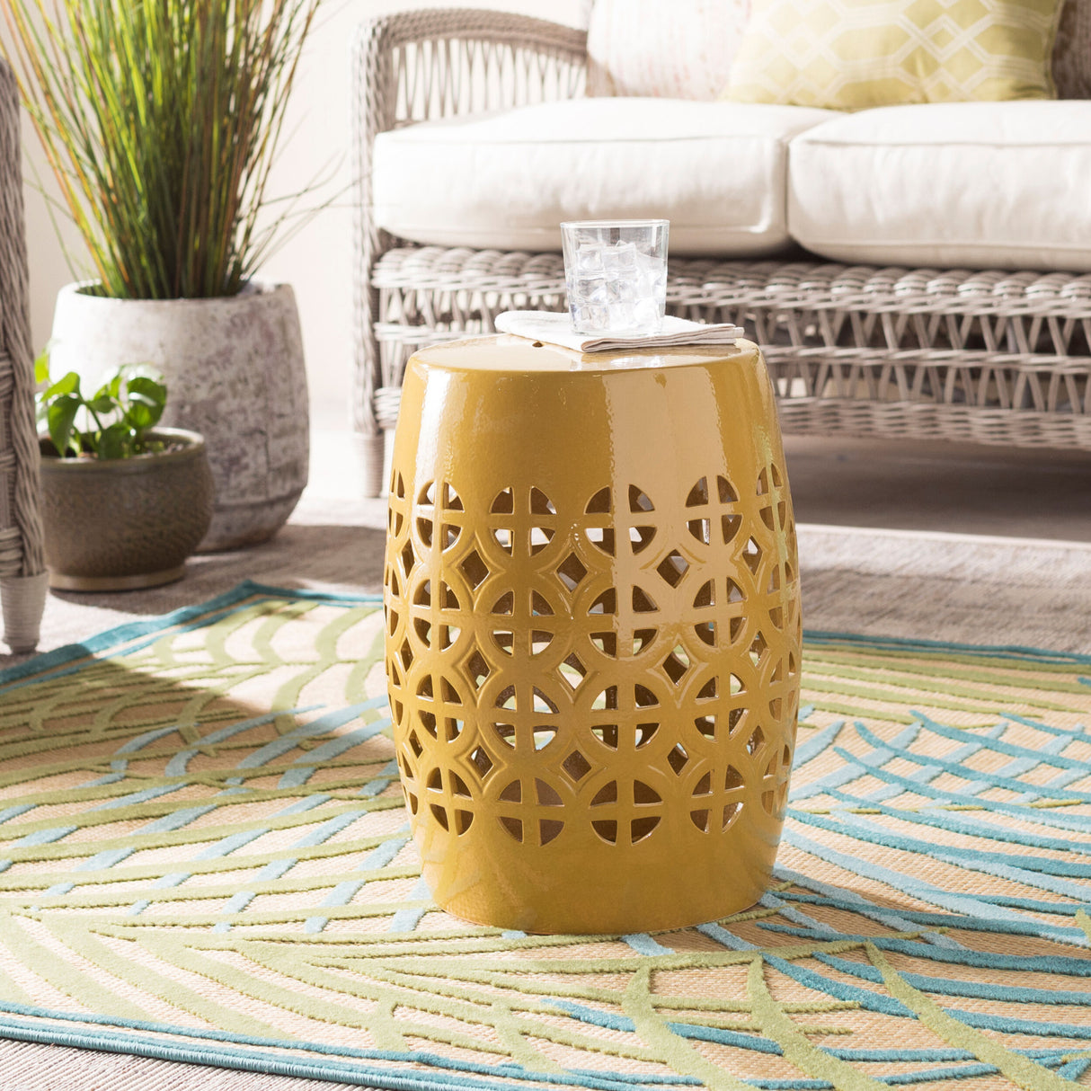   Modern European furniture - Openwork Ceramic Garden Stool - www.oroa.com | Oroa.com