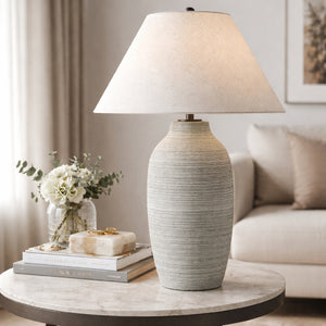   Modern European furniture - Textured Cement Accent Table Lamp - www.oroa.com | Oroa.com