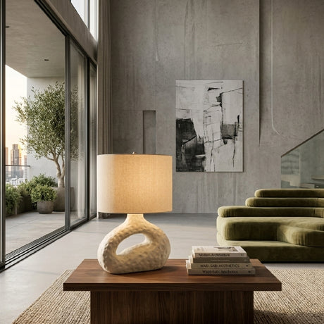   Modern European furniture - White Carved Accent Table Lamp - www.oroa.com | Oroa.com