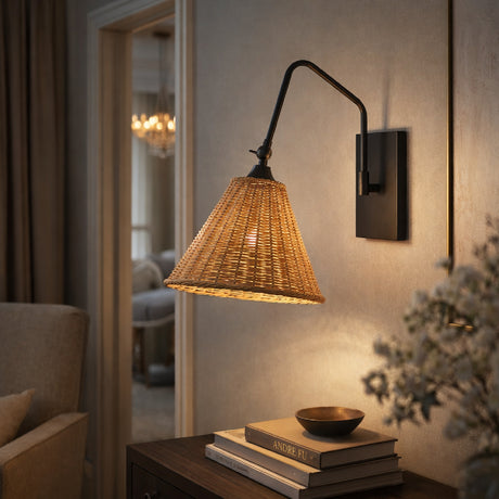   Modern European furniture - Conical Rattan Wall Lamp - www.oroa.com | Oroa.com