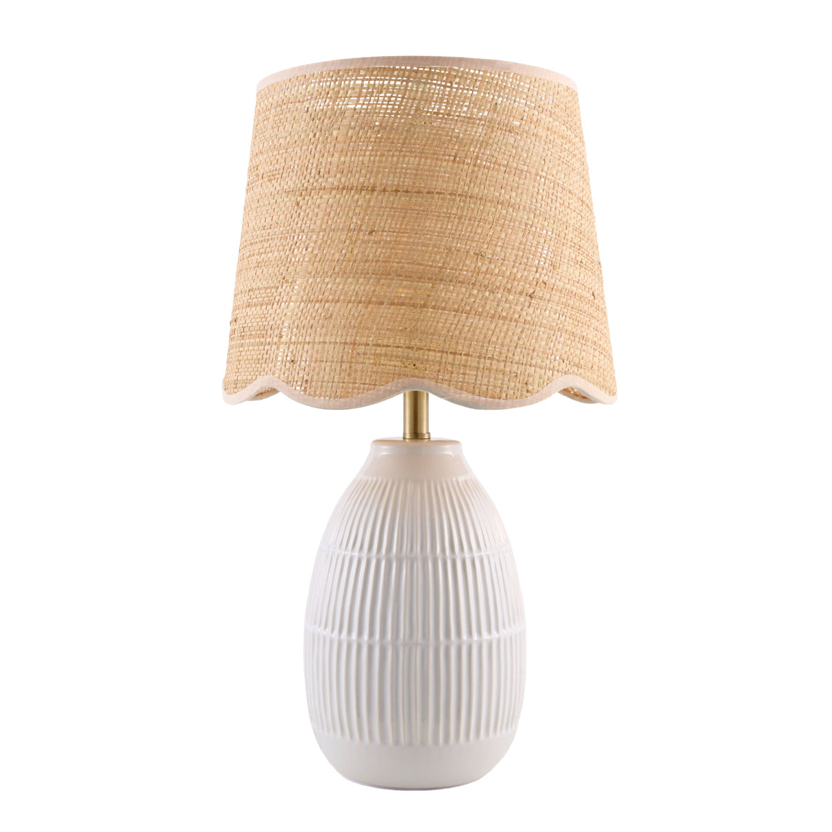   Modern European furniture - Scalloped Beige Jute Table Lamp - www.oroa.com | Oroa.com