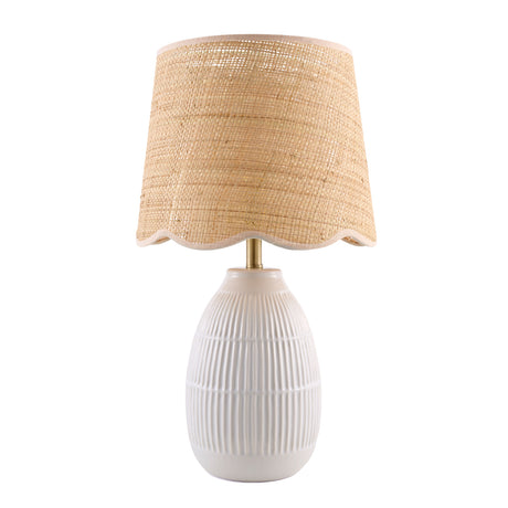   Modern European furniture - Scalloped Beige Jute Table Lamp - www.oroa.com | Oroa.com