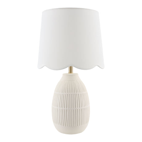   Modern European furniture - Scalloped Linen Ceramic Table Lamp - www.oroa.com | Oroa.com