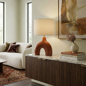   Modern European furniture - Cotton Shade Arched Table Lamp - www.oroa.com | Oroa.com