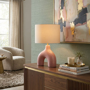   Modern European furniture - Cotton Shade Arched Table Lamp - www.oroa.com | Oroa.com
