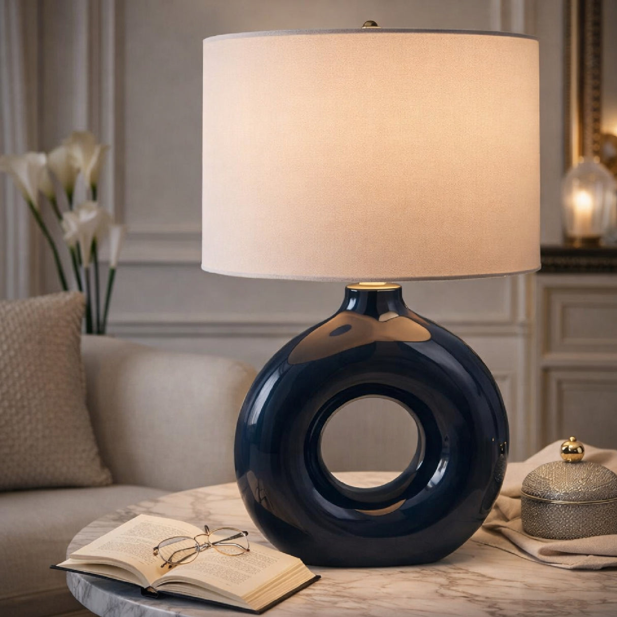   Modern European furniture - Ceramic Ring Accent Table Lamp - www.oroa.com | Oroa.com