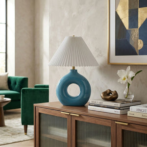   Modern European furniture - Pleated White Fabric Table Lamp - www.oroa.com | Oroa.com