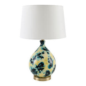   Modern European furniture - Blue Floral Glass Table Lamp - www.oroa.com | Oroa.com