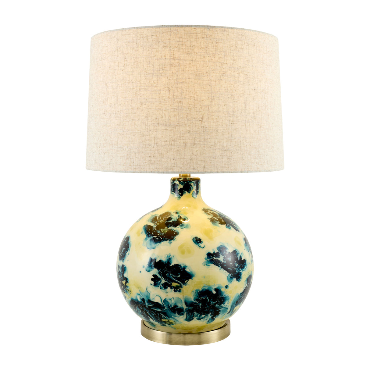   Modern European furniture - Round Painted Glass Tabe Lamp - www.oroa.com | Oroa.com