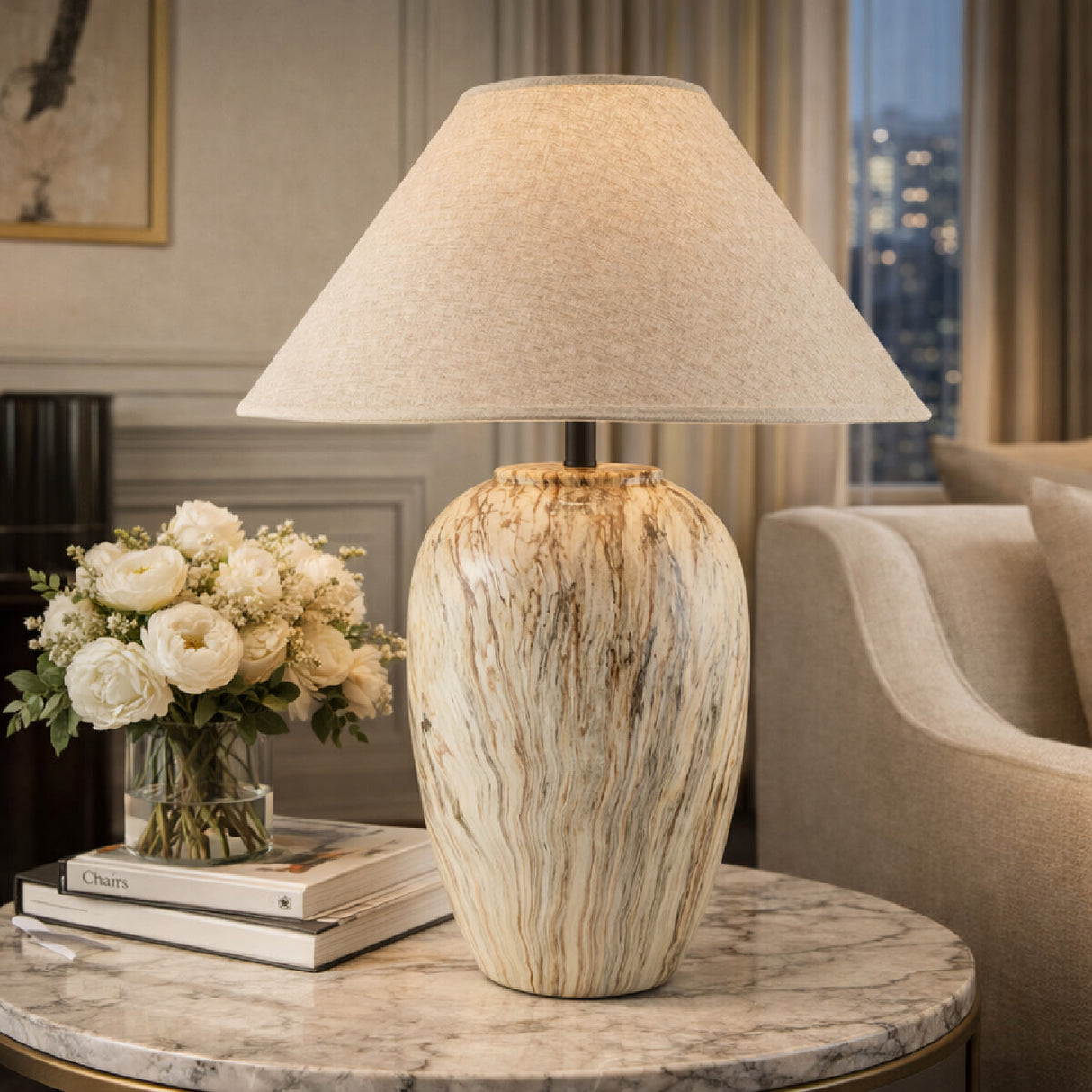   Modern European furniture - Brown Swirl Ceramic Table Lamp - www.oroa.com | Oroa.com