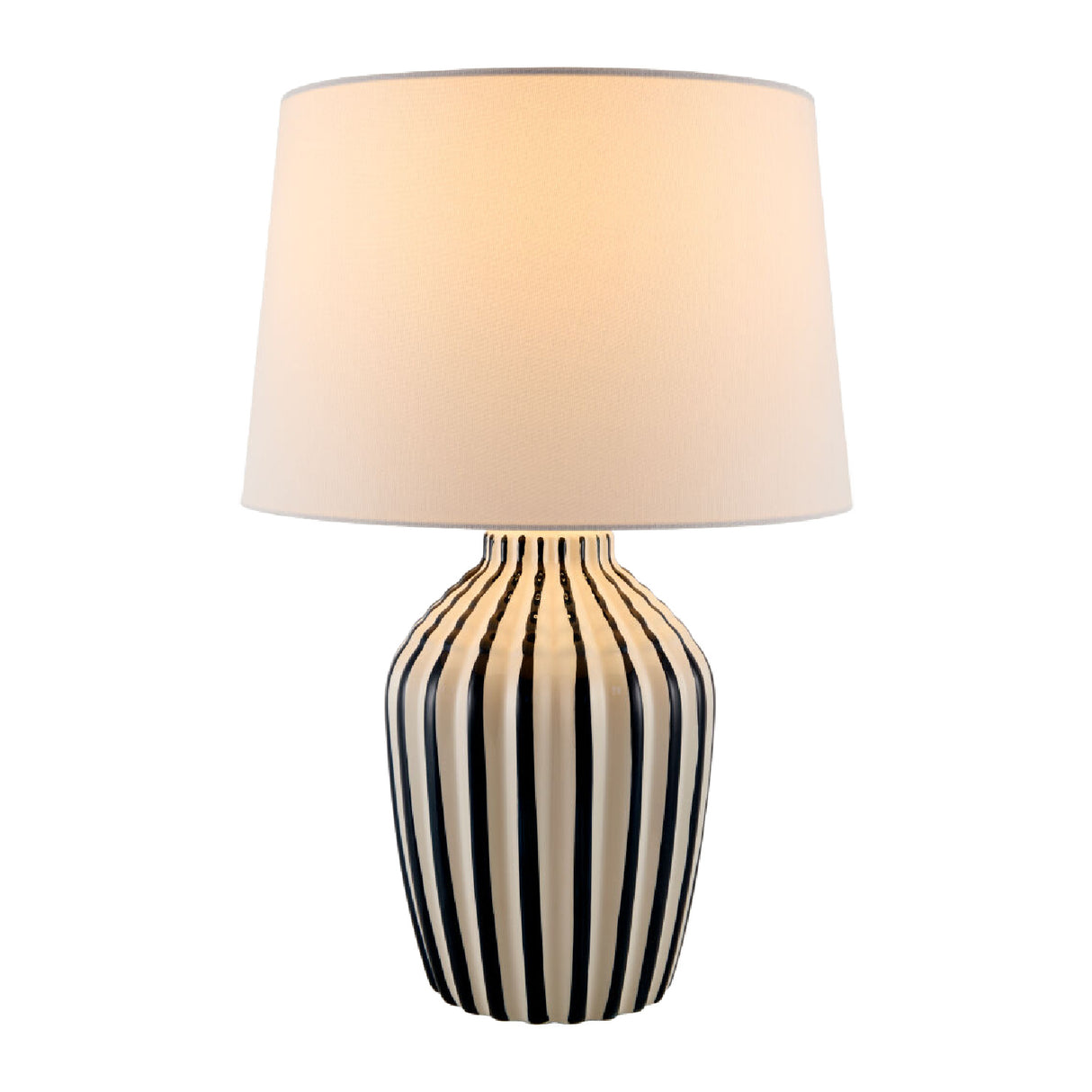   Lined Ceramic Accent Table Lamp | Oroa.com