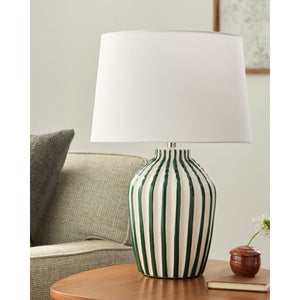   Lined Ceramic Accent Table Lamp | Oroa.com