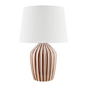   Lined Ceramic Accent Table Lamp | Oroa.com