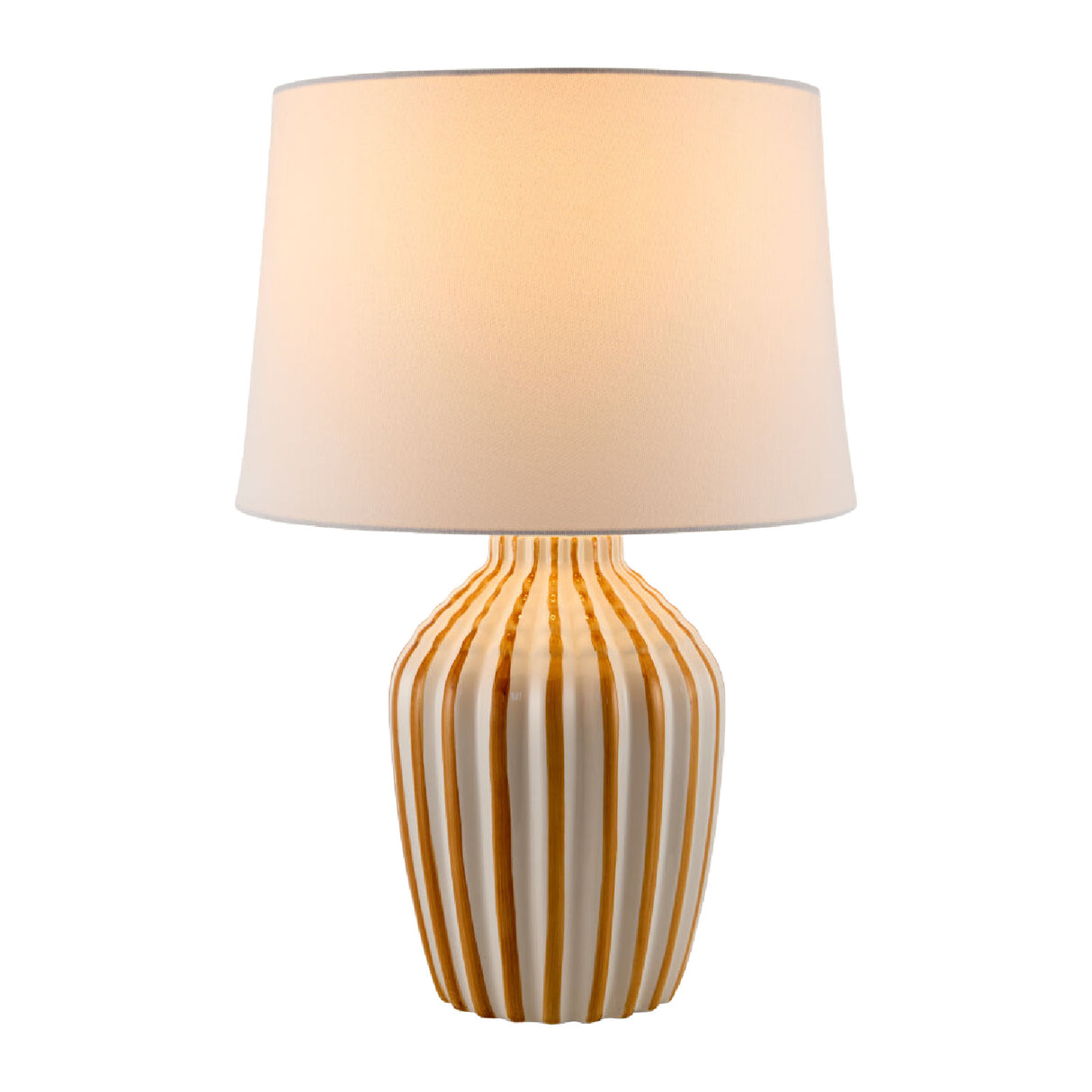   Lined Ceramic Accent Table Lamp | Oroa.com