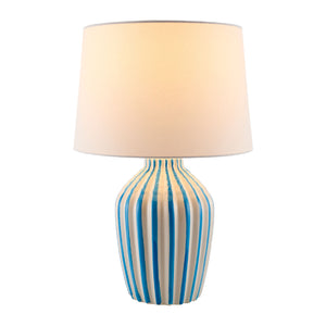   Lined Ceramic Accent Table Lamp | Oroa.com