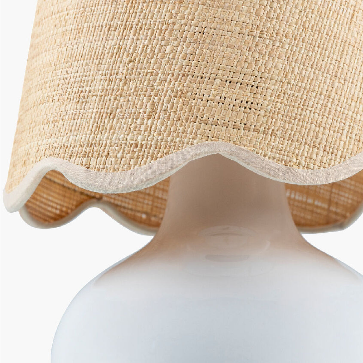   Modern European furniture - Scalloped Raffia Shade Table Lamp - www.oroa.com | Oroa.com