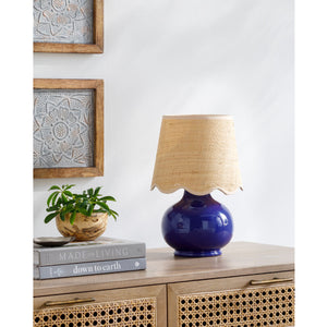   Modern European furniture - Scalloped Raffia Shade Table Lamp - www.oroa.com | Oroa.com