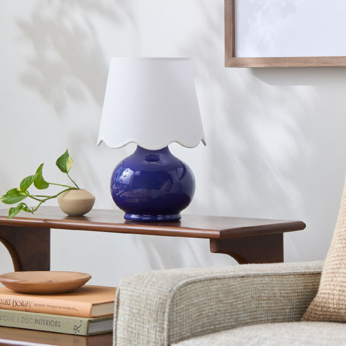   Modern European furniture - Scalloped Raffia Shade Table Lamp - www.oroa.com | Oroa.com