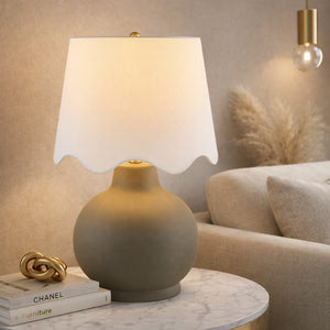  Modern European furniture - Wavy Linen Ceramic Table Lamp - www.oroa.com | Oroa.com