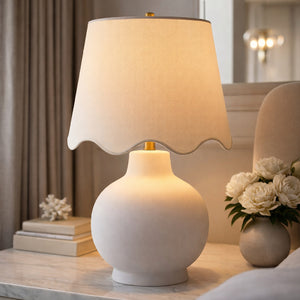   Modern European furniture - Wavy Linen Ceramic Table Lamp - www.oroa.com | Oroa.com