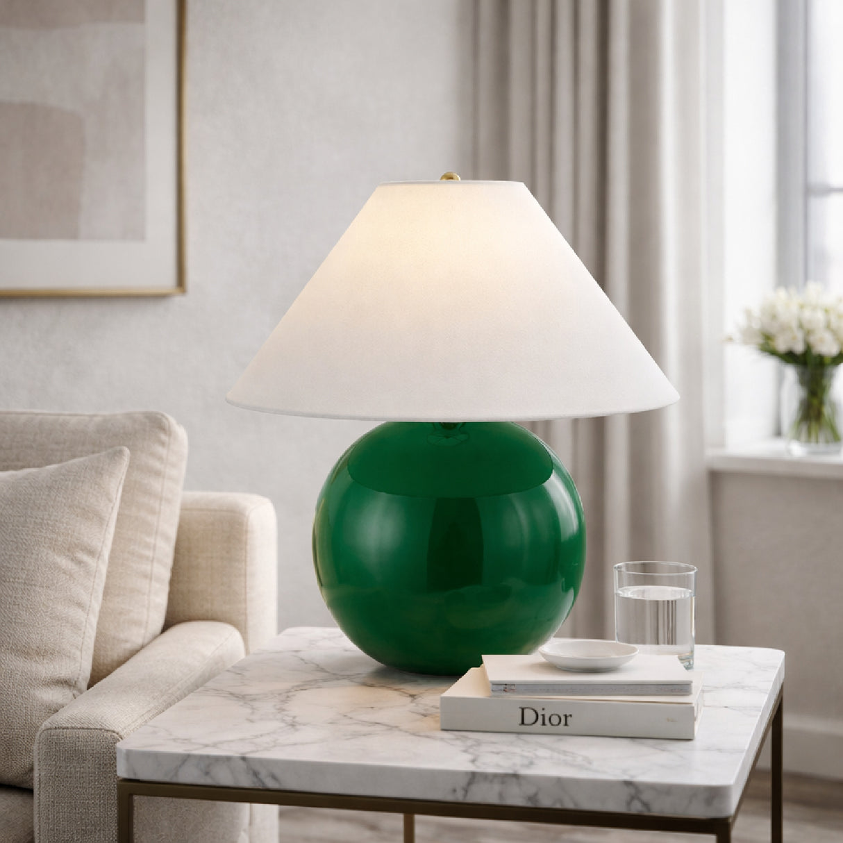   White Empire Fabric Table Lamp | Oroa.com