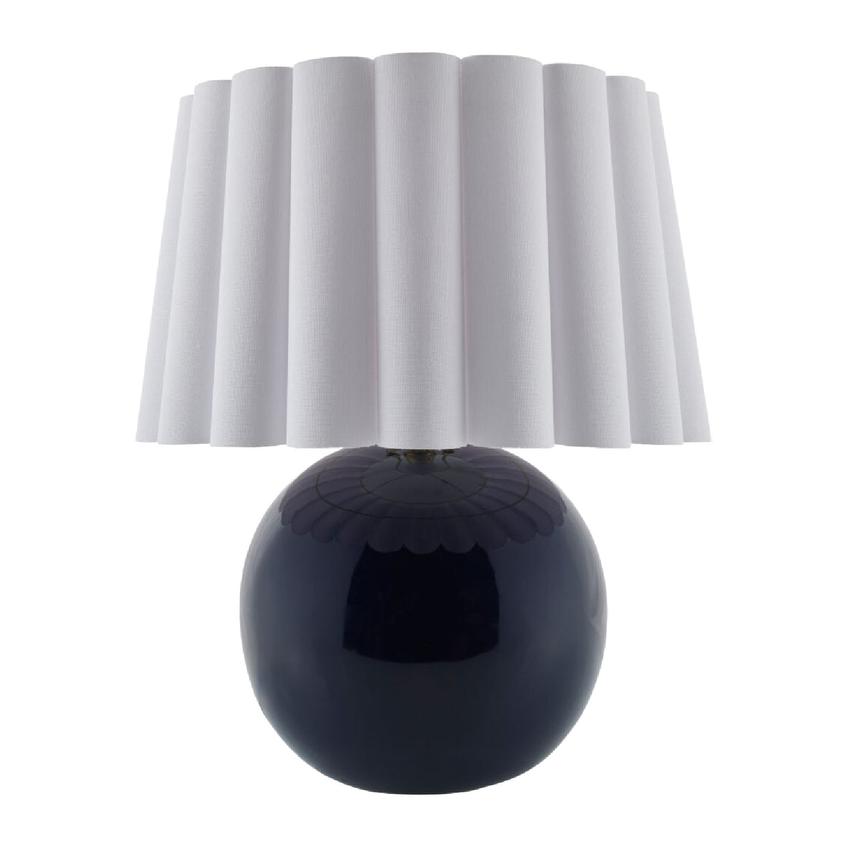   Scalloped White Fabric Table Lamp | Oroa.com