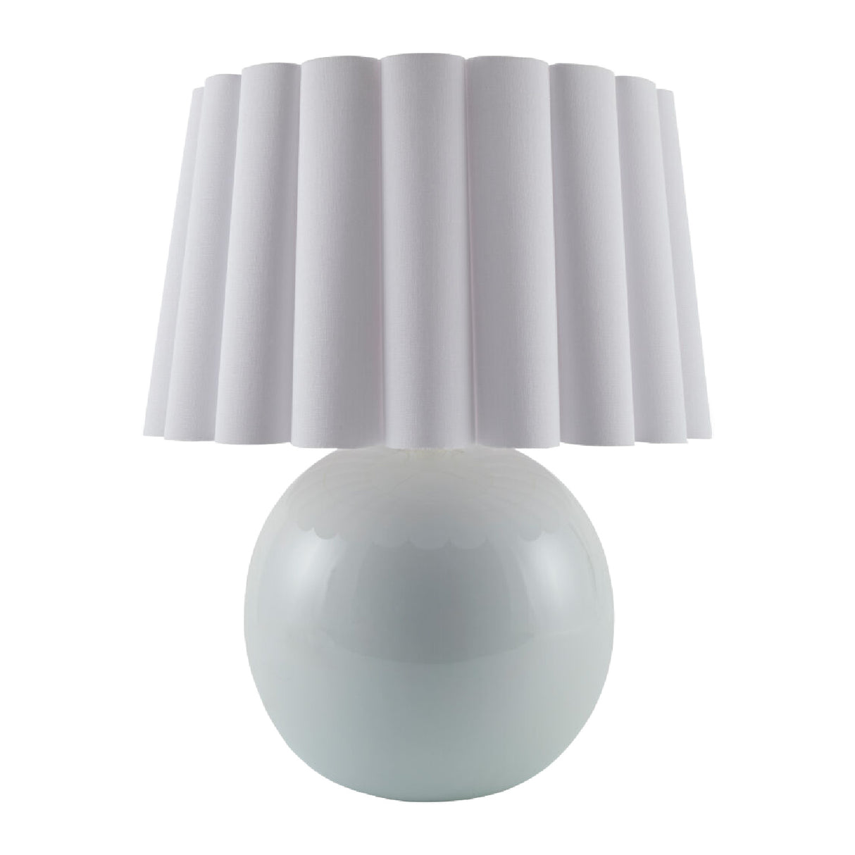   Scalloped White Fabric Table Lamp | Oroa.com
