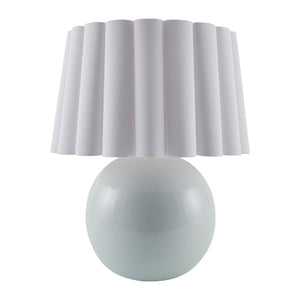   Scalloped White Fabric Table Lamp | Oroa.com