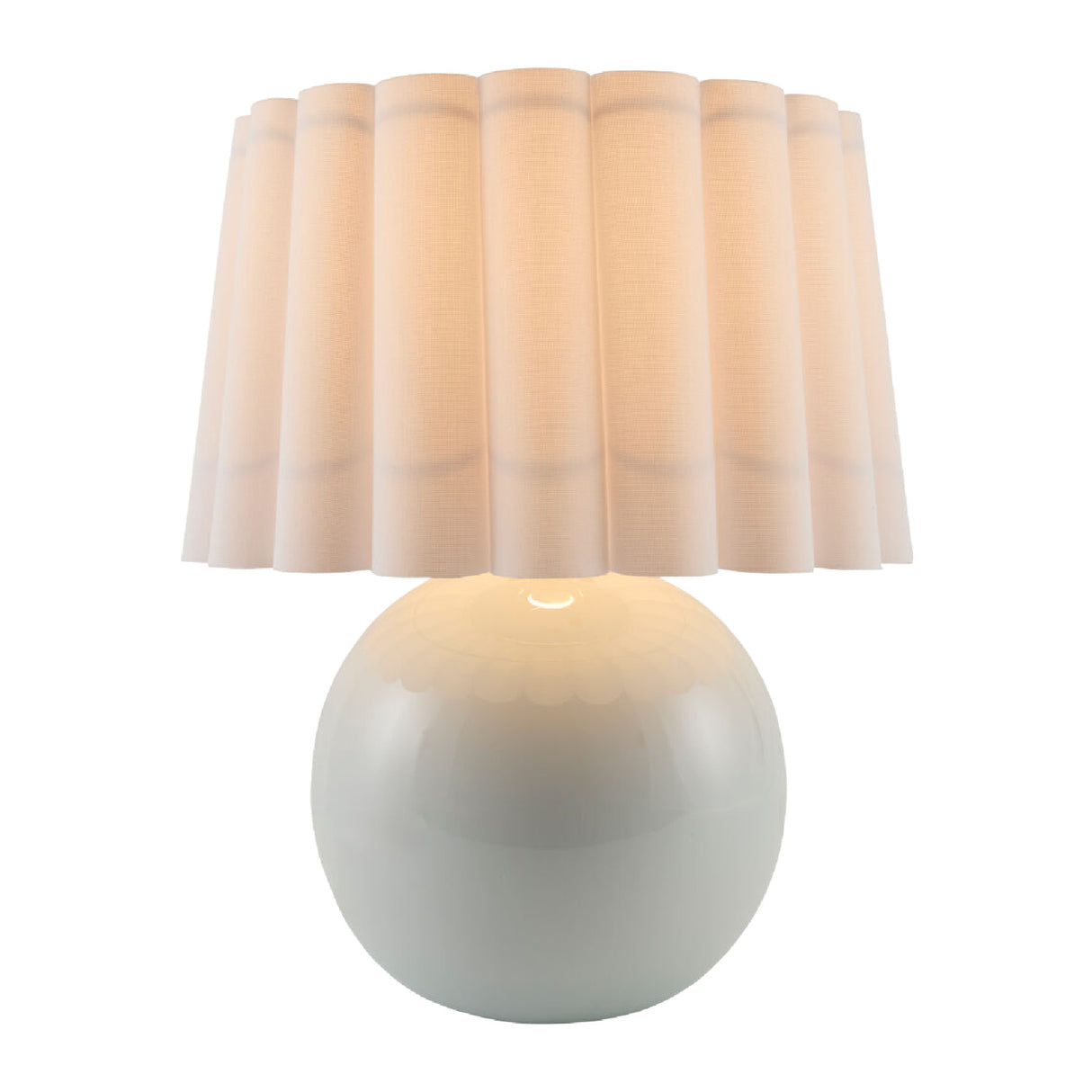   Scalloped White Fabric Table Lamp | Oroa.com