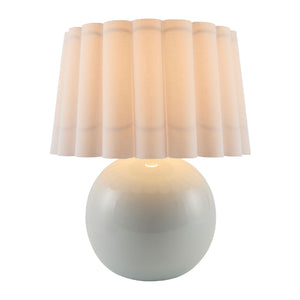   Scalloped White Fabric Table Lamp | Oroa.com