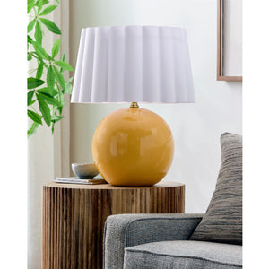   Scalloped White Fabric Table Lamp | Oroa.com