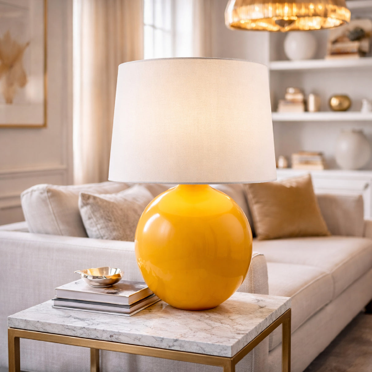   Modern European furniture - Glazed Globe Ceramic Table Lamp - www.oroa.com | Oroa.com