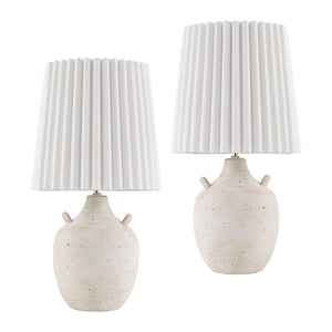   Ceramic Fluted Linen Table Lamps (2) | Oroa.com