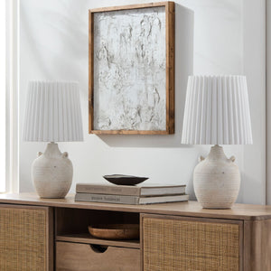   Ceramic Fluted Linen Table Lamps (2) | Oroa.com