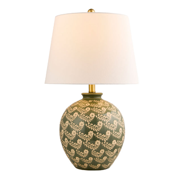 Modern European furniture - Green Ceramics Floral Table Lamp - www.oroa.com