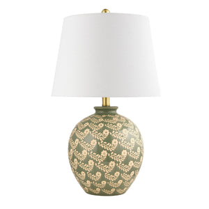   Modern European furniture - Green Ceramics Floral Table Lamp - www.oroa.com | Oroa.com
