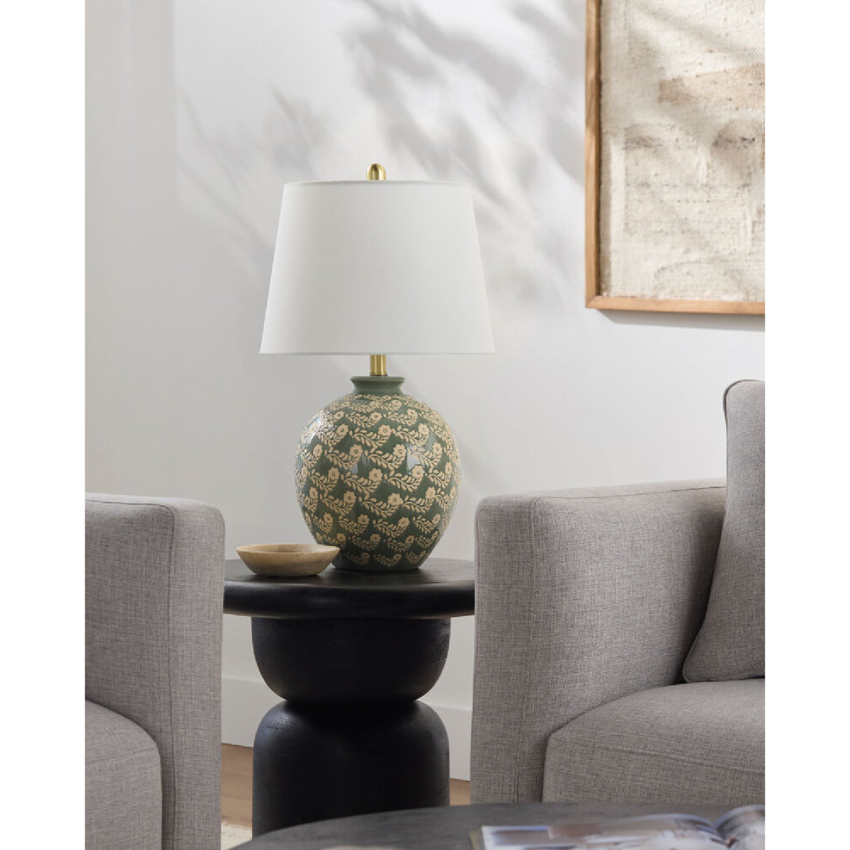   Modern European furniture - Green Ceramics Floral Table Lamp - www.oroa.com | Oroa.com