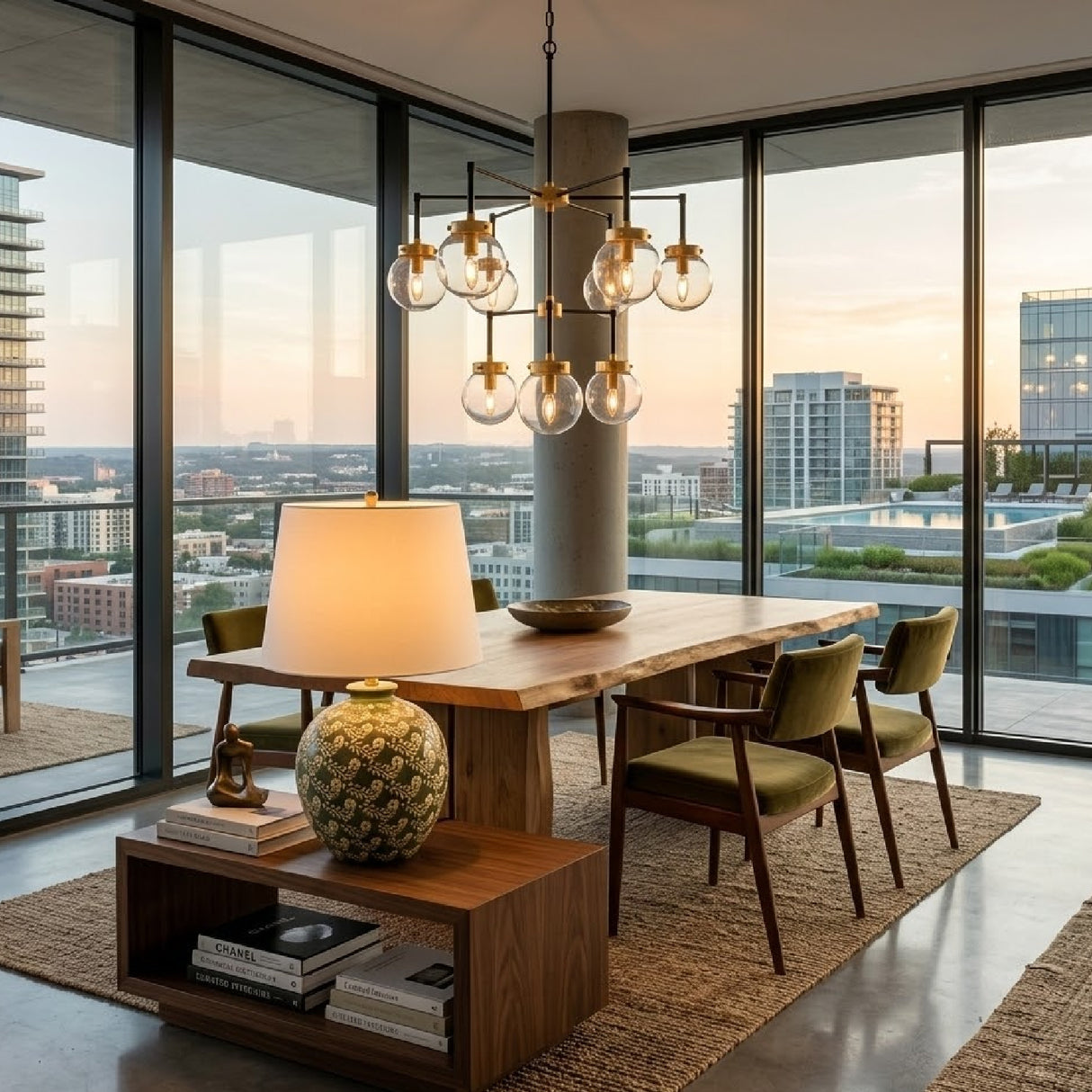   Modern European furniture - Green Ceramics Floral Table Lamp - www.oroa.com | Oroa.com