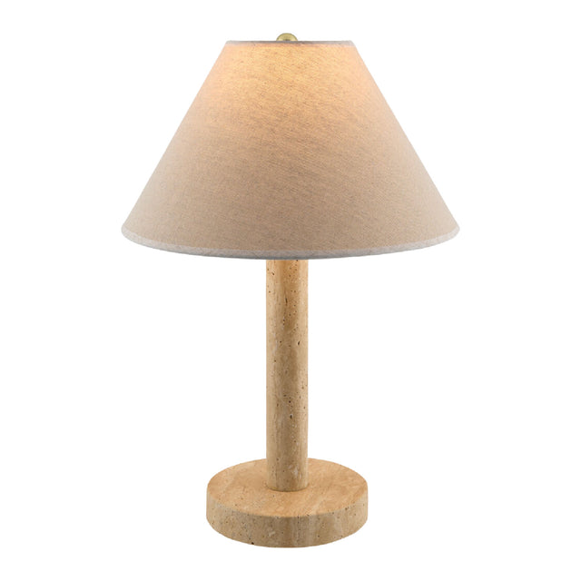 Modern European furniture - Cream Travertine Accent Table Lamp - www.oroa.com