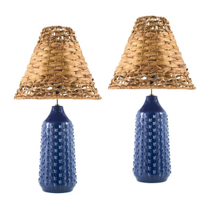   Braided Seagrass Table Lamp Set (2) | Oroa.com