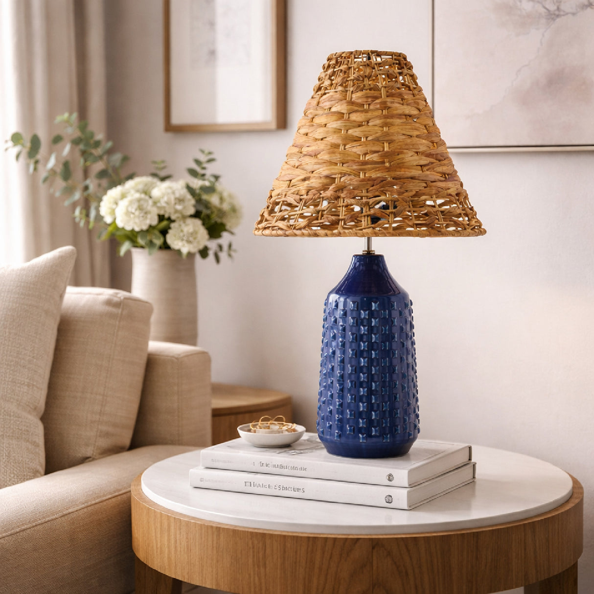   Braided Seagrass Table Lamp Set (2) | Oroa.com