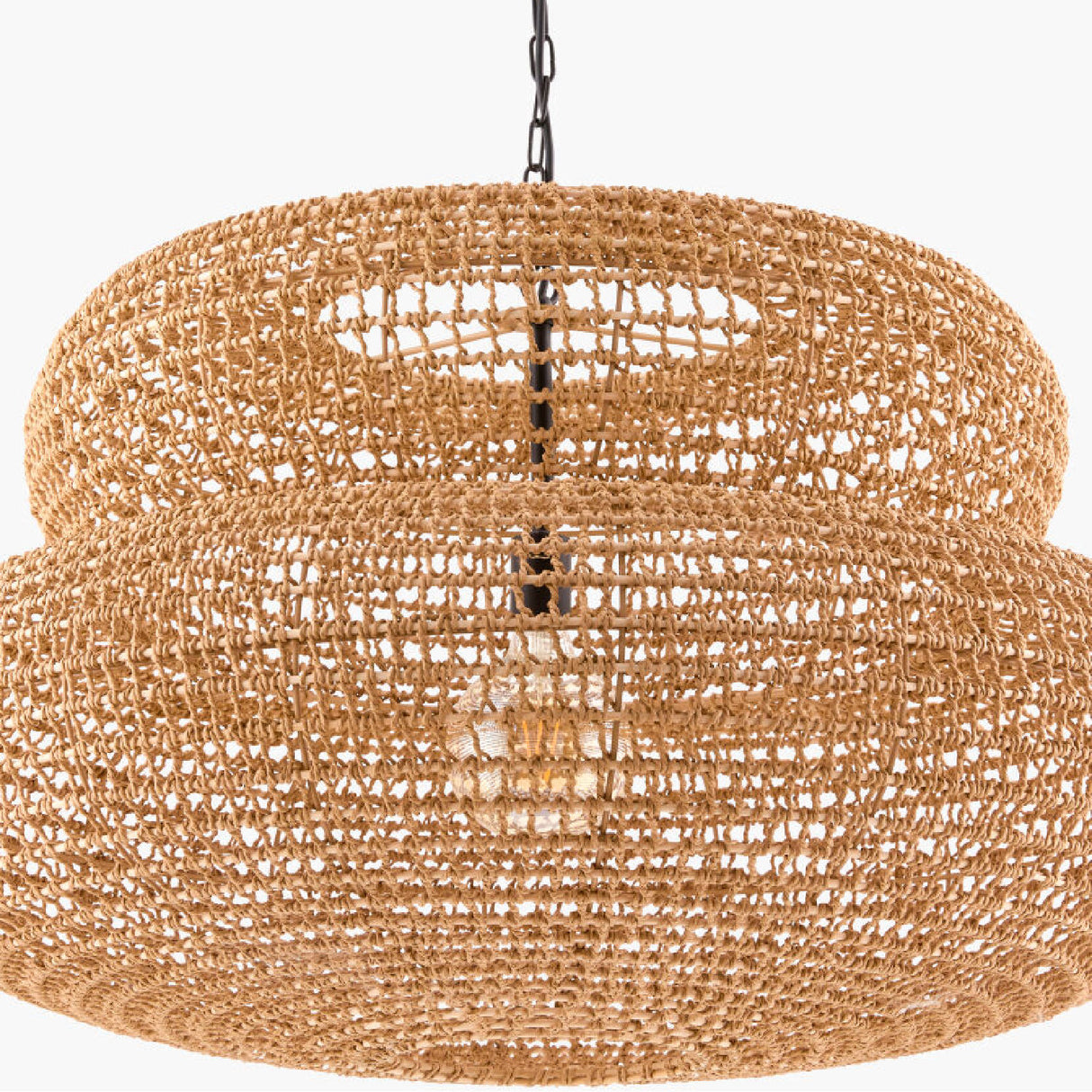   Modern European furniture - Brown Woven 2-Tier Pendant Lamp - www.oroa.com | Oroa.com