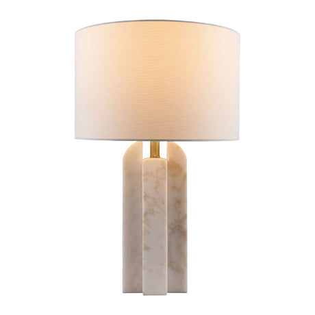   Modern European furniture - White Marble Linen Table Lamp S - www.oroa.com | Oroa.com