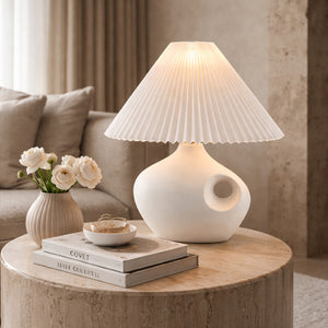   Pleated Linen Accent Table Lamp | Oroa.com