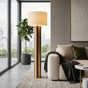   Modern European furniture - Brown Stripes Wooden Floor Lamp - www.oroa.com | Oroa.com