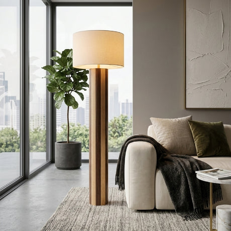   Modern European furniture - Brown Stripes Wooden Floor Lamp - www.oroa.com | Oroa.com