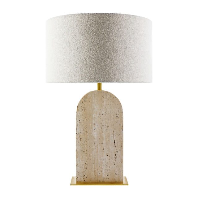 Modern European furniture - Beige Arched Travertine Table Lamp - www.oroa.com