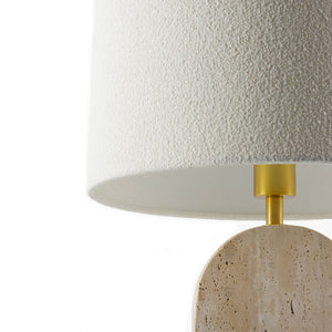   Modern European furniture - Beige Arched Travertine Table Lamp - www.oroa.com | Oroa.com