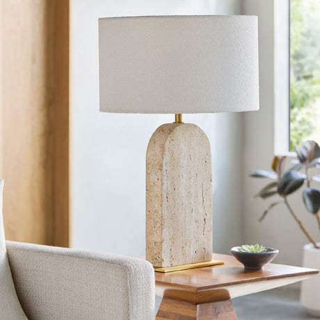  Modern European furniture - Beige Arched Travertine Table Lamp - www.oroa.com | Oroa.com