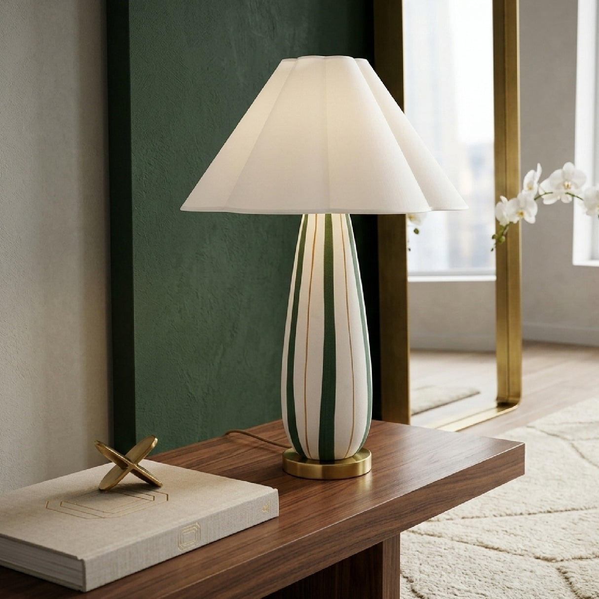   Modern European furniture - Striped Ceramic Accent Table Lamp - www.oroa.com | Oroa.com